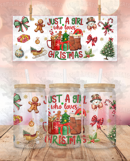 Just a Girl who loves Christmas #2 UVDTF Wrap