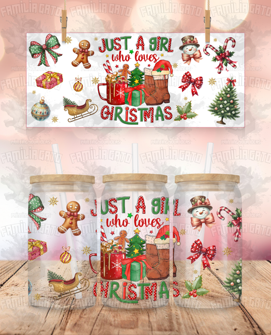 Just a Girl who loves Christmas #2 UVDTF Wrap