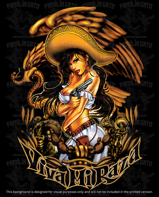 Mexican Viva mi Raza DTF Transfer