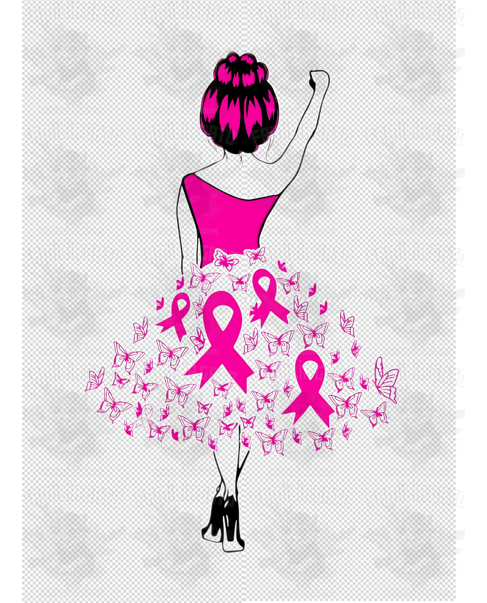 Breast cancer butterfly dress DTF Transfer