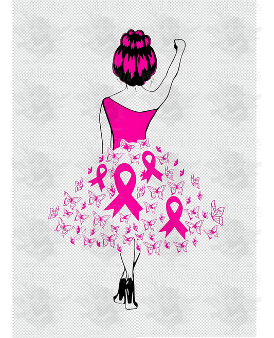 Breast cancer butterfly dress DTF Transfer