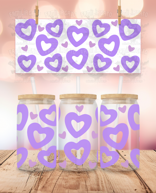 Valentine's Day - Purple Hearts UVDTF Wrap