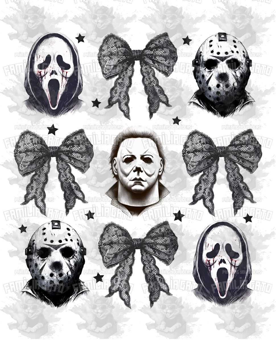 Horror Characters and Bows #1 DTF Transfer