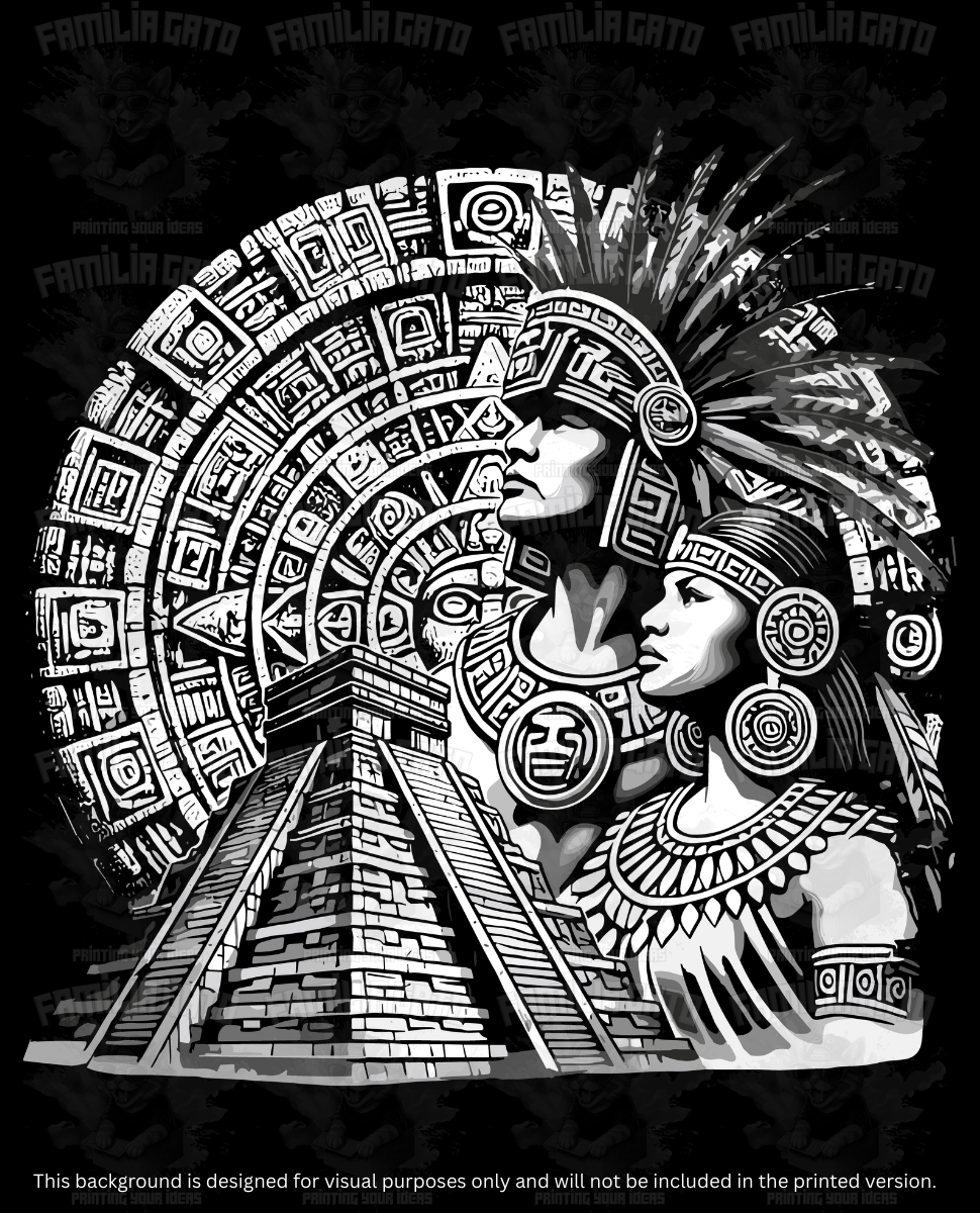 Mexican Aztec Warrior Couple DTF Transfer