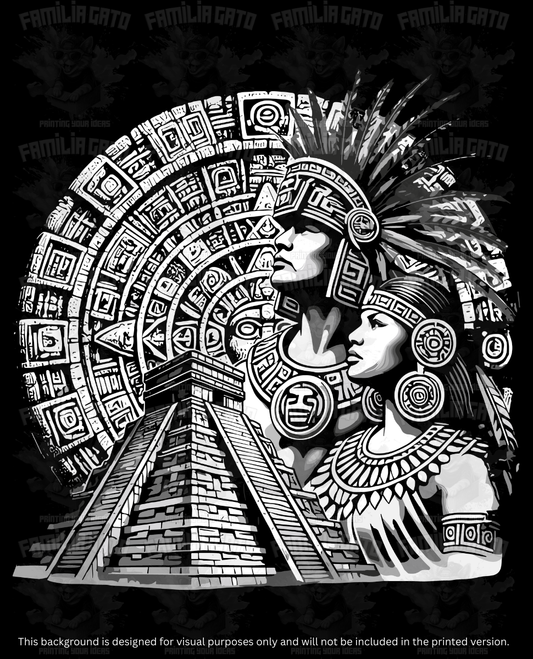 Mexican Aztec Warrior Couple DTF Transfer