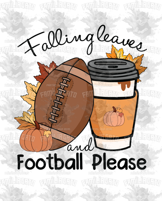 Fall - Falling leaves & Football #1 DTF Transfer