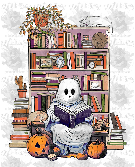 Ghost Teacher Reading Halloween DTF Transfer