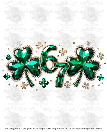St. Patrick's Day Rhinestone Six Seven 67 #1 DTF Transfer