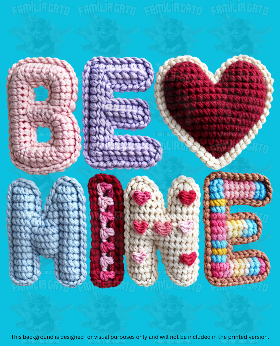 Valentine's Day - Faux Yarn Be Mine #1 DTF Transfer