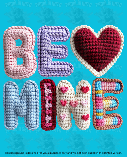 Valentine's Day - Faux Yarn Be Mine #1 DTF Transfer