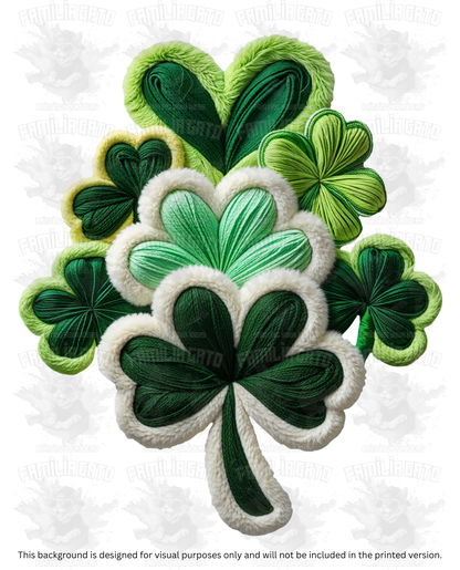 St. Patrick's Day Faux Yarn Clovers DTF Transfer