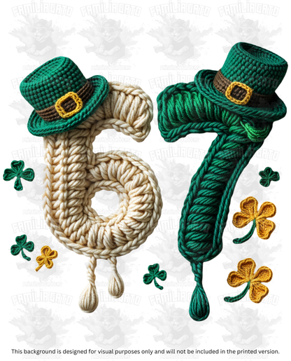 St. Patrick's Day Faux Yarn Six Seven 67 #1 DTF Transfer