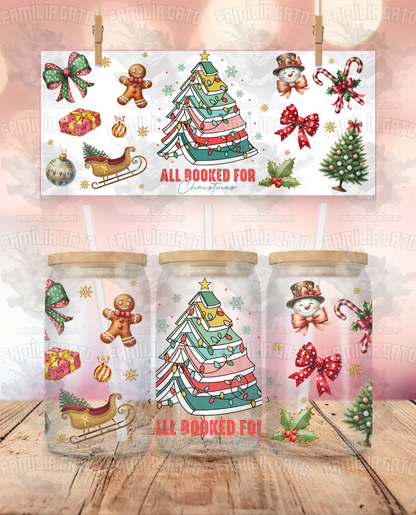 All Booked for Christmas UVDTF Wrap