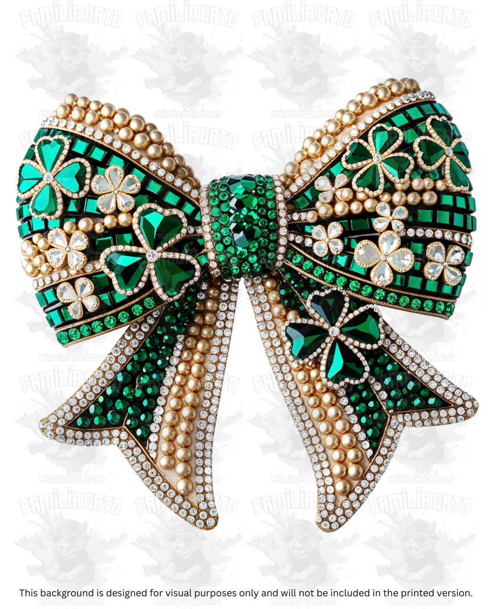 St. Patrick's Day - Rhinestone Bow #1 DTF Transfer