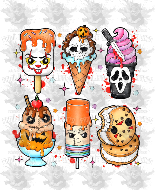 Ice Cream Horror Movie Characters DTF Transfer