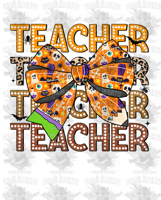 Bow Teacher Teacher Halloween DTF Transfer