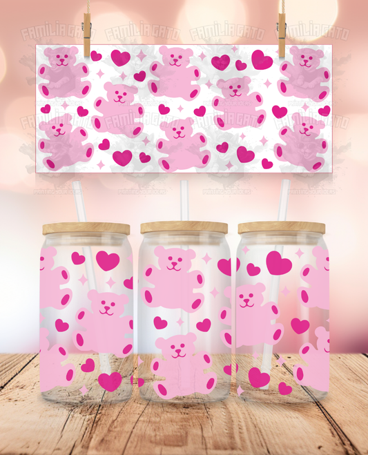 Valentine's Day - Teddy Bears Hearts UVDTF Wrap