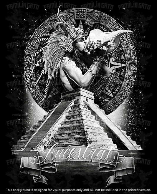 Aztec Warrior Pyramid DTF Transfer