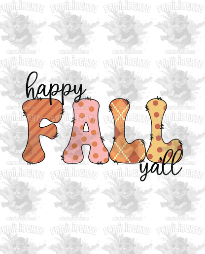 Fall - Happy Fall Ya'll #1 DTF Transfer