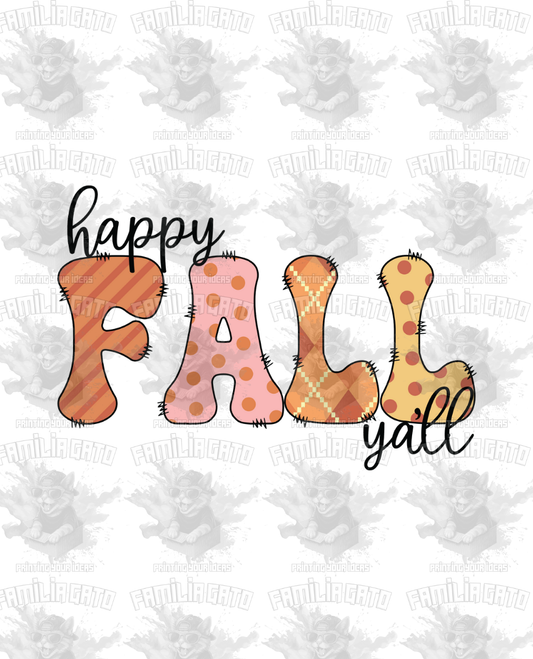 Fall - Happy Fall Ya'll #1 DTF Transfer