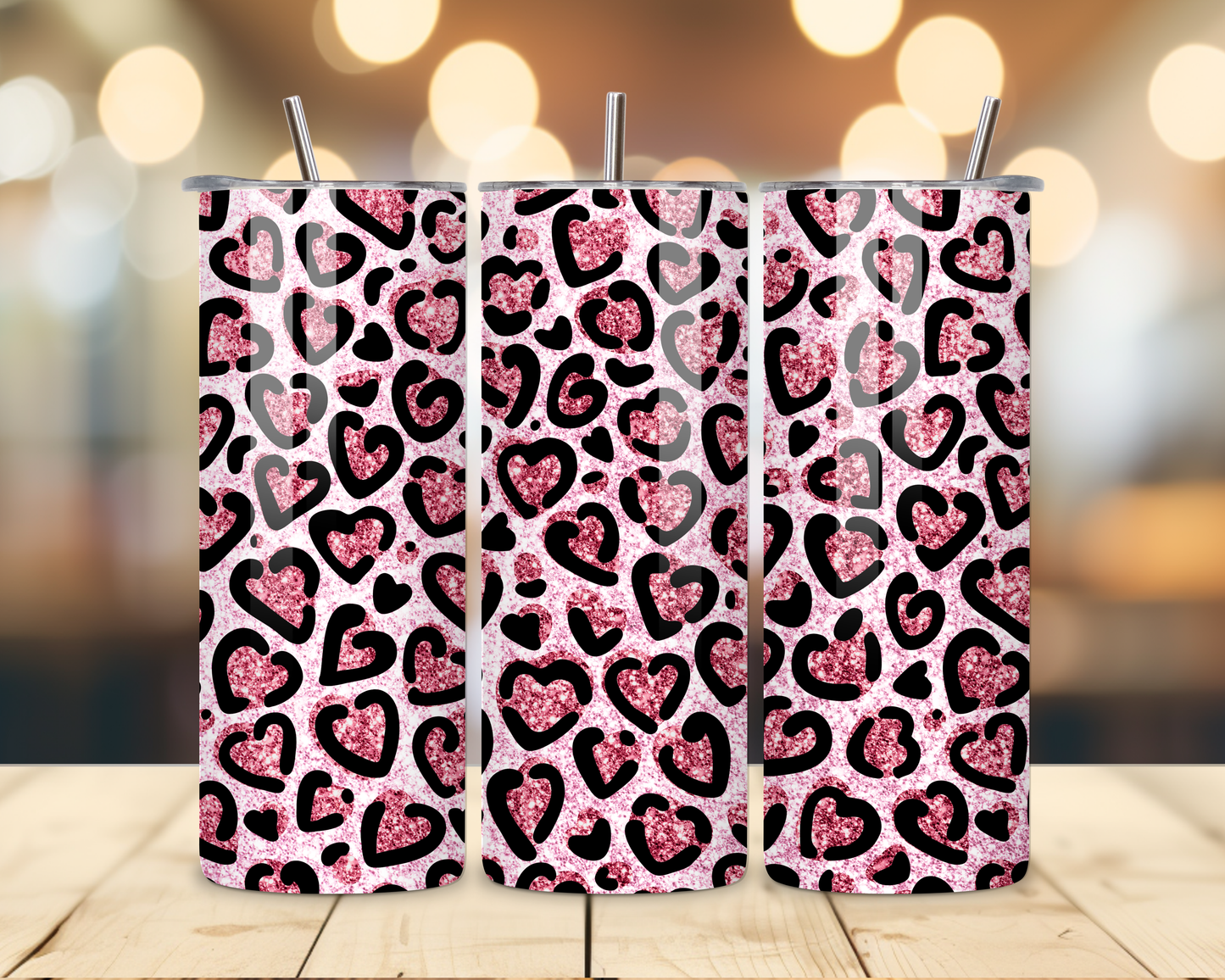 Valentine's Day - Cheetah Designs - 20 Oz Stainless Steel Tumbler