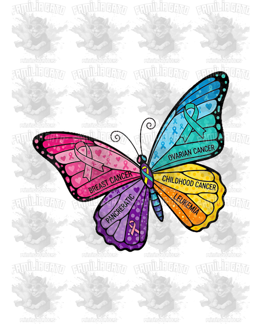 Butterfly all cancers awareness 2 DTF Transfer
