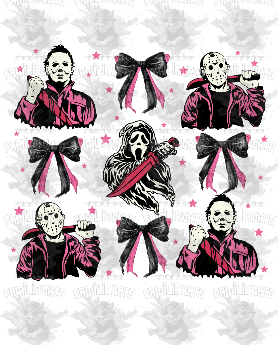 Horror Movie Characters and Bows #4 DTF Transfer