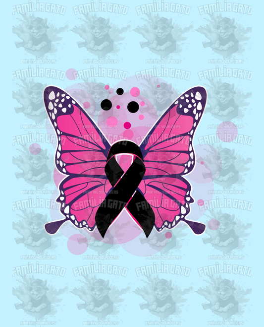 Butterfly cancer awareness ribbon #2 DTF Transfer