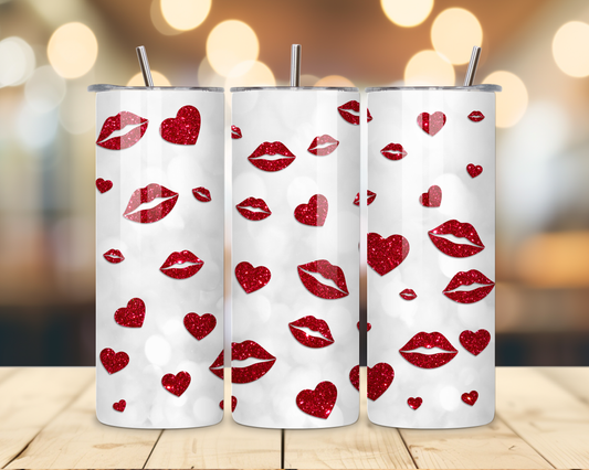 Valentine's Day - Kisses' Designs - 20 Oz Stainless Steel Tumbler