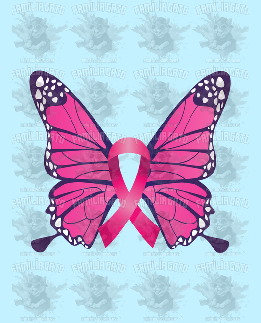 Butterfly cancer awareness ribbon #3 DTF Transfer