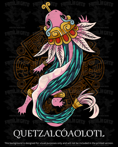Mexico Quetzalcoaolotl Halftones DTF Transfer