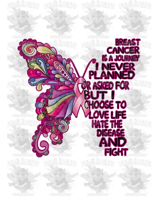 Butterfly cancer awareness ribbon #4 DTF Transfer