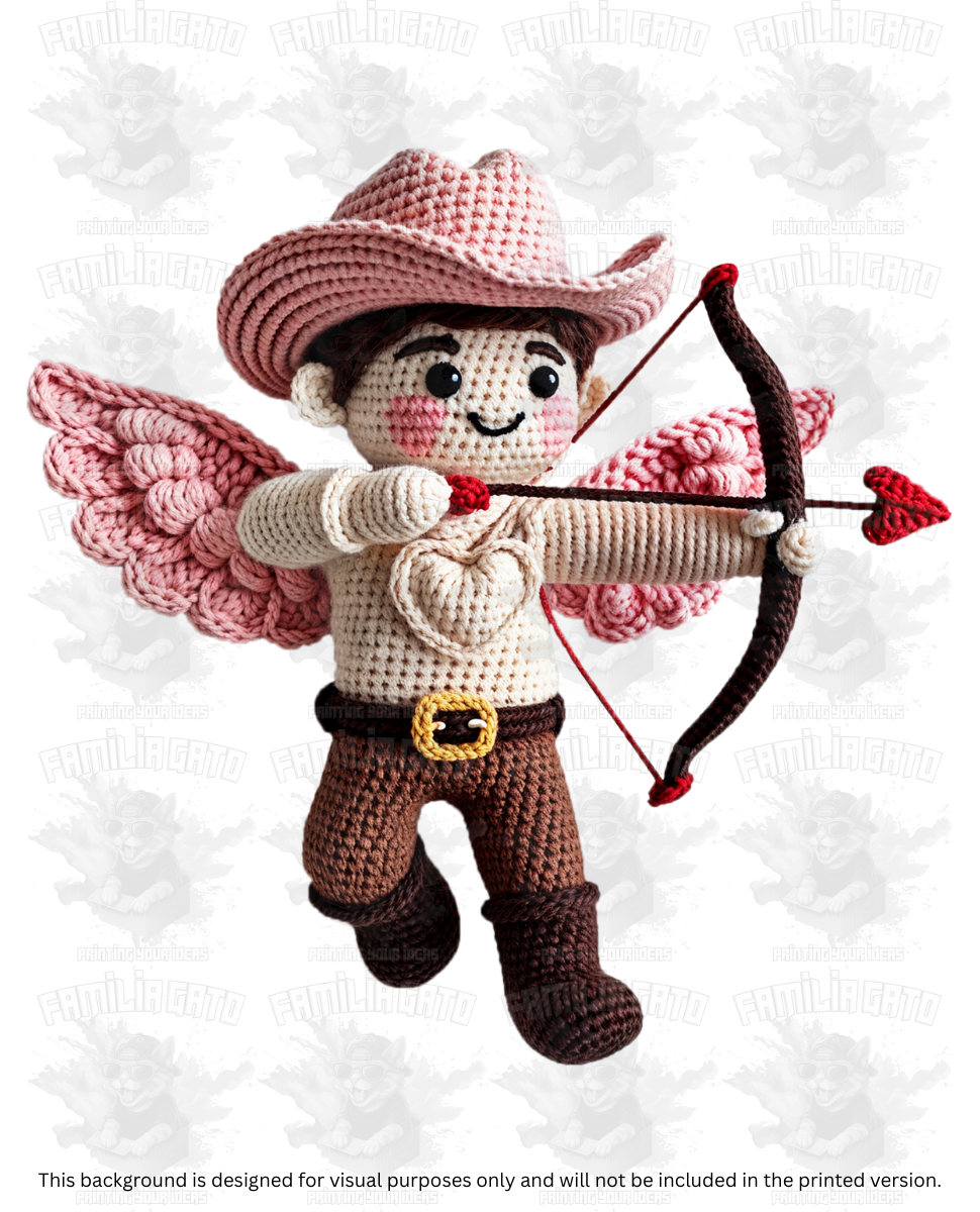 Valentine's Day - Faux Yarn Cowboy Cupid #2 DTF Transfer