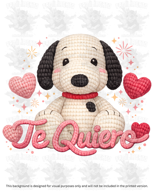 Valentine's Day - Faux Yarn Firulais Dog Te Quiero DTF Transfer