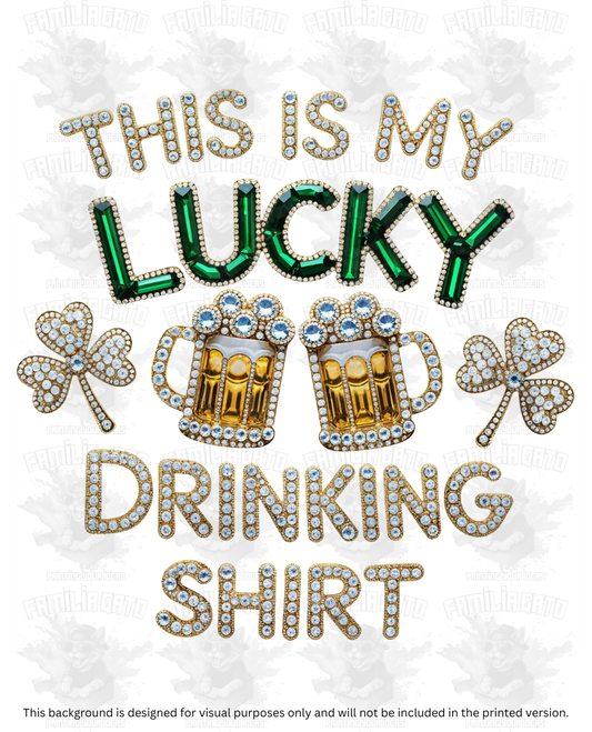 St. Patrick's Day - Rhinestone Drinking Shirt DTF Transfer