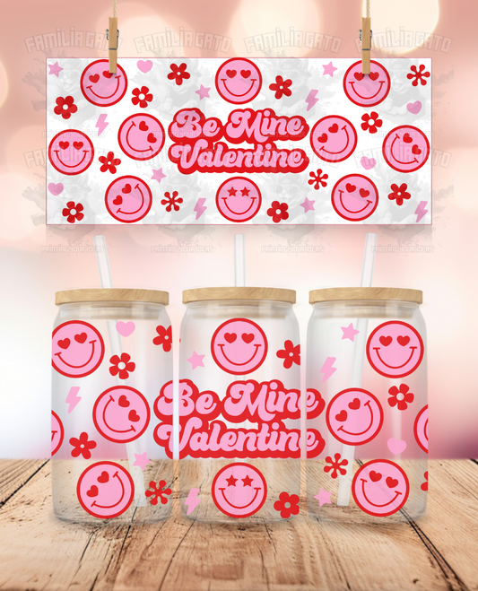 Valentine's Day - Be Mine Valentine Smiley Faces UVDTF Wrap