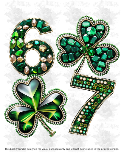 St. Patrick's Day Rhinestone Six Seven 67 #2 DTF Transfer