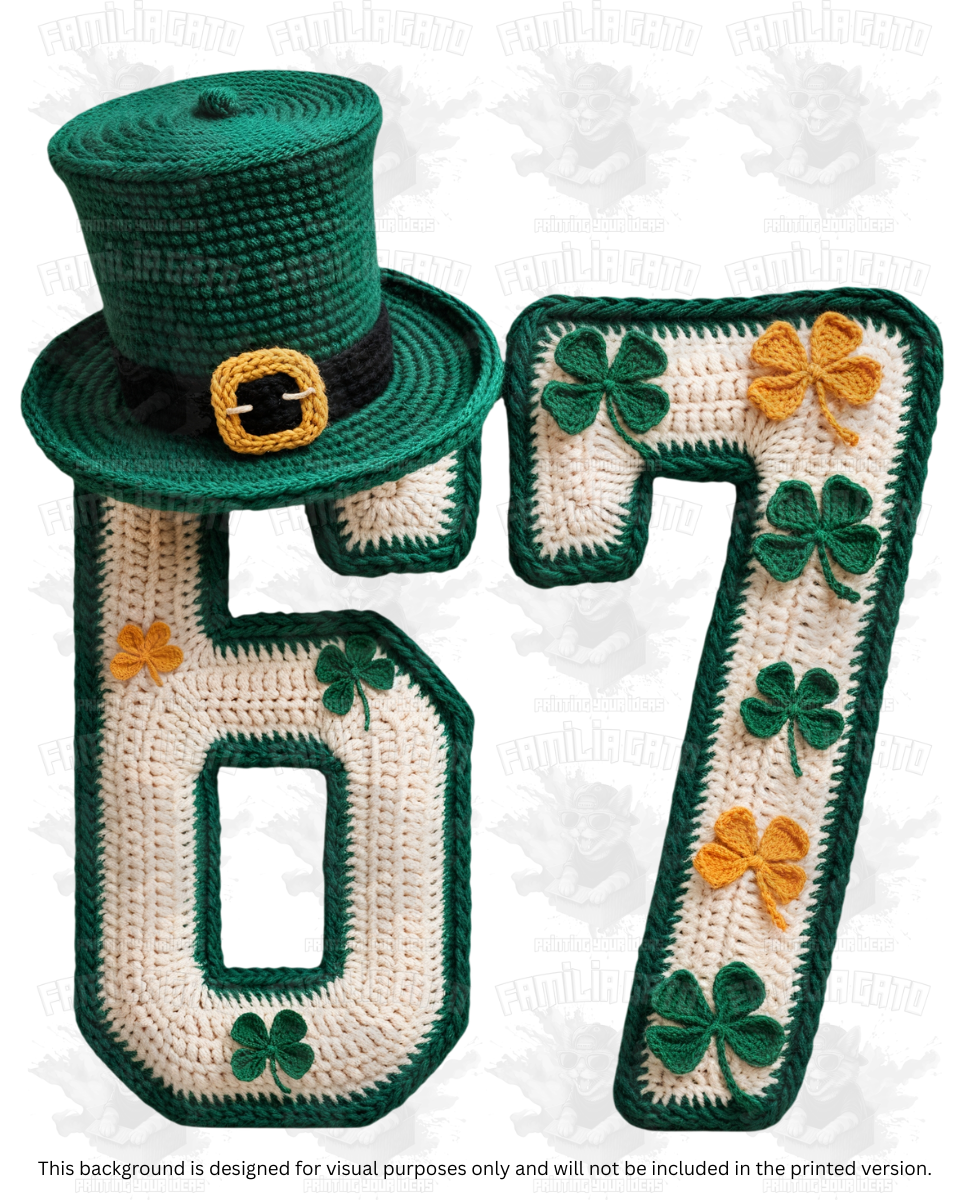 St. Patrick's Day Faux Yarn Six Seven 67 #2 DTF Transfer