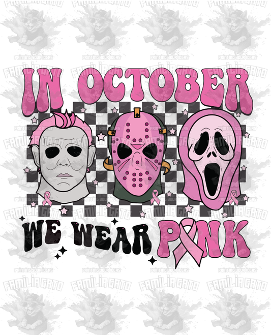 In October We Wear Pink DTF Transfer
