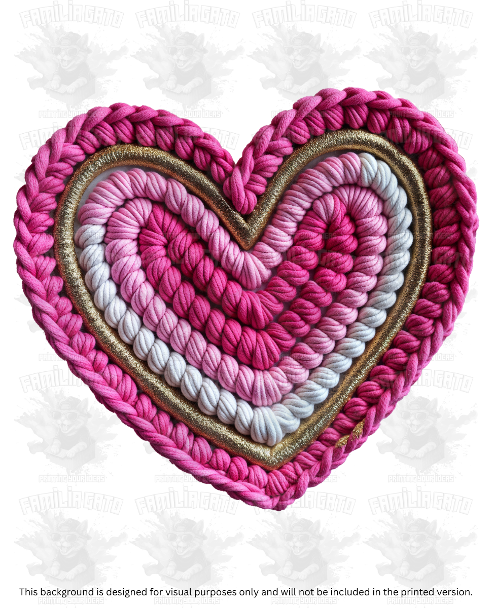 Valentine's Day - Faux Yarn Heart #2 DTF Transfer