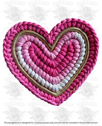 Valentine's Day - Faux Yarn Heart #2 DTF Transfer