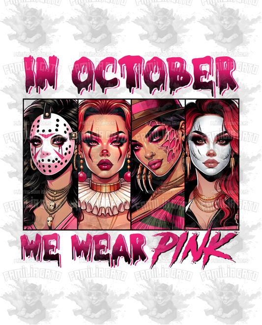 In October We Wear Pink Girls #2  DTF Transfer