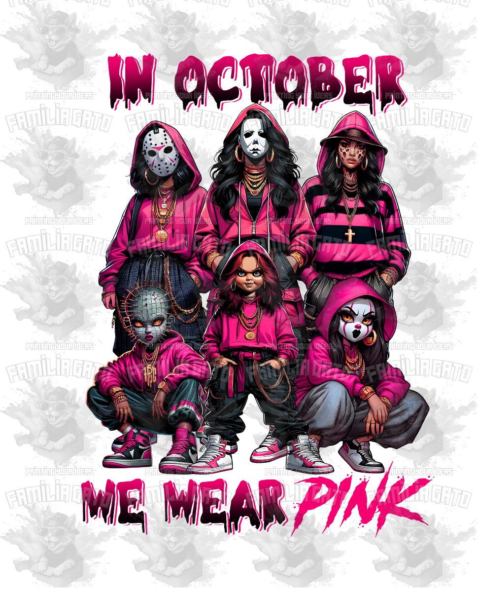 In October We Wear Pink Girls #3 DTF Transfer