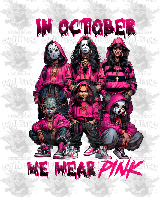 In October We Wear Pink Girls #3 DTF Transfer