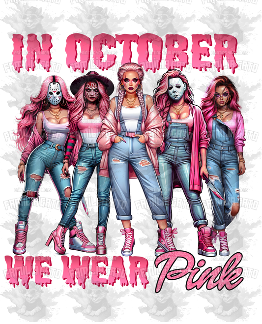 In October We Wear Pink Girls #4 DTF Transfer