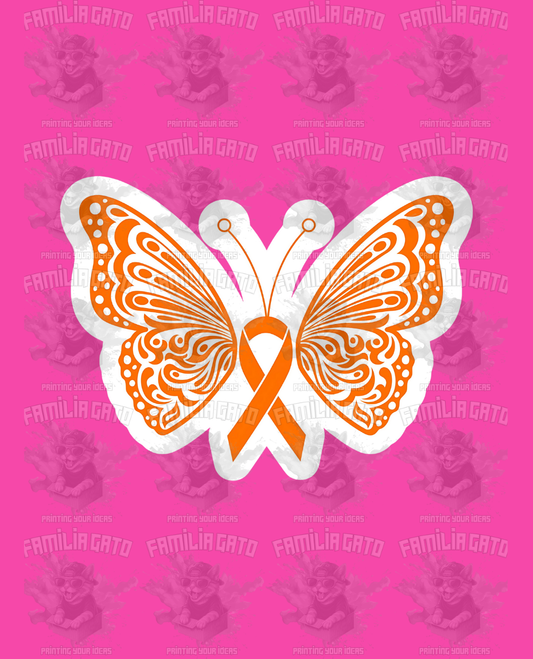 Butterfly cancer awareness ribbon #7 DTF Transfer
