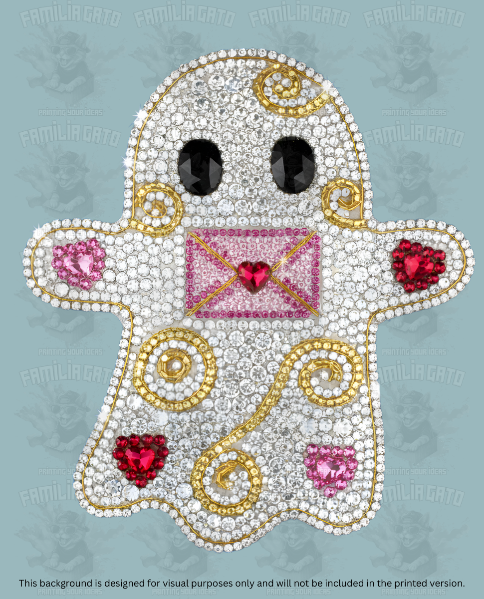 Valentine's Day - Rhinestone Ghost DTF Transfer