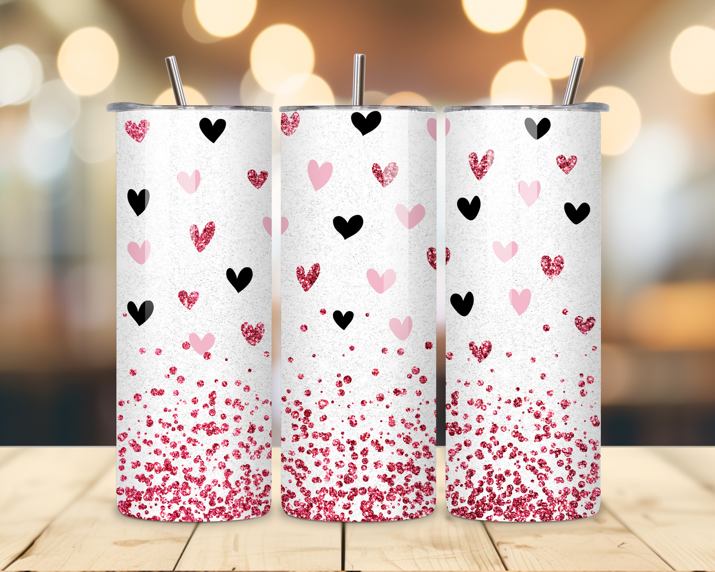 Valentine's Day - Hearts' Designs #1 - 20 Oz Stainless Steel Tumbler