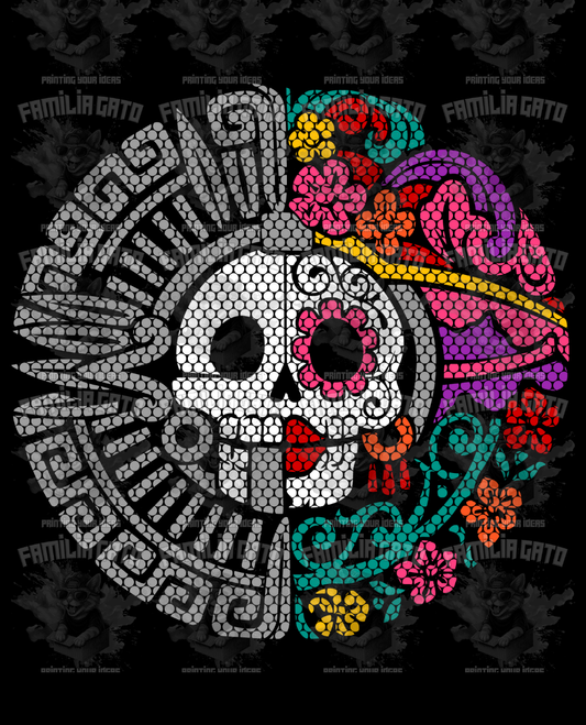 Lady Sugar Skull Dia de los Muertos DTF Transfer