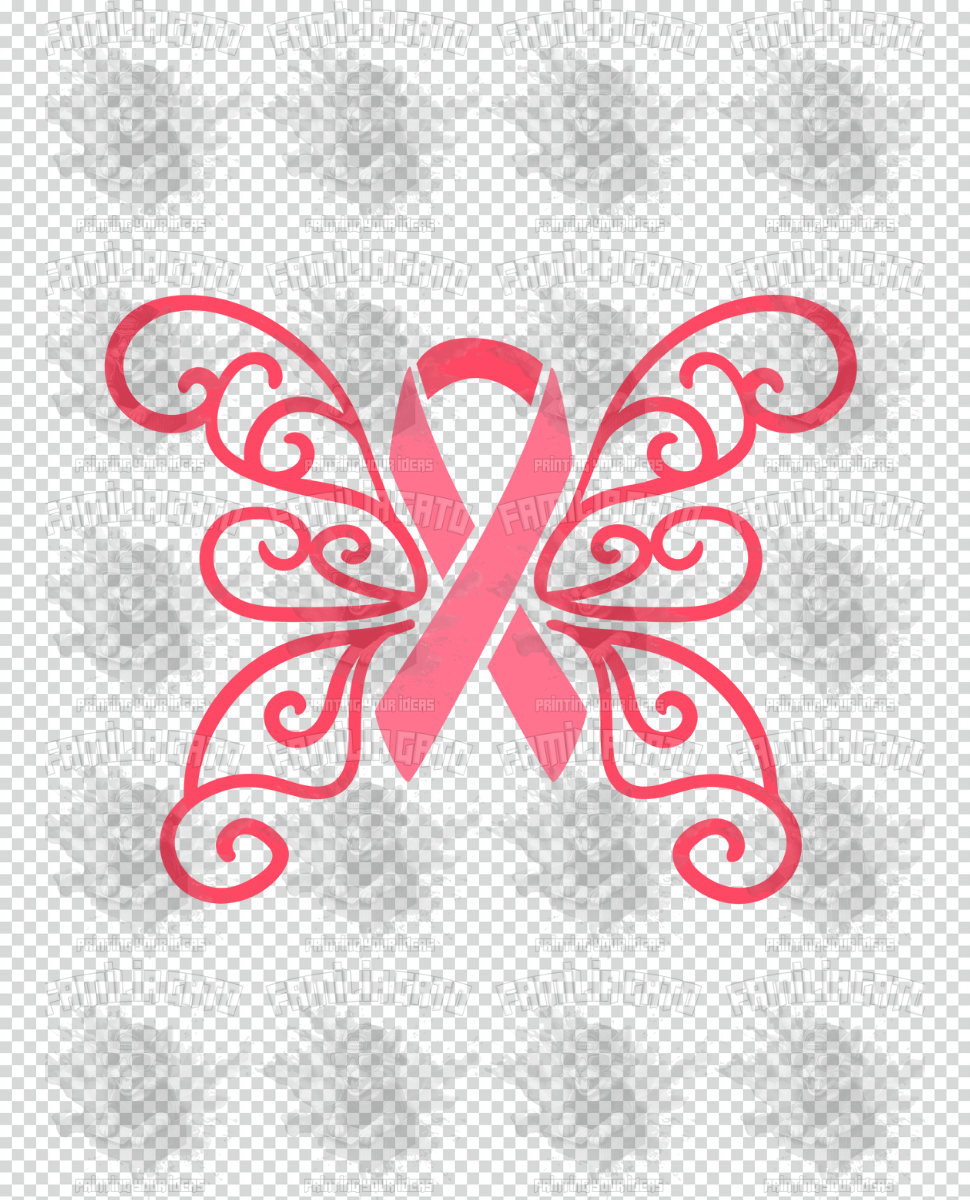 Butterfly cancer awareness ribbon #8 DTF Transfer